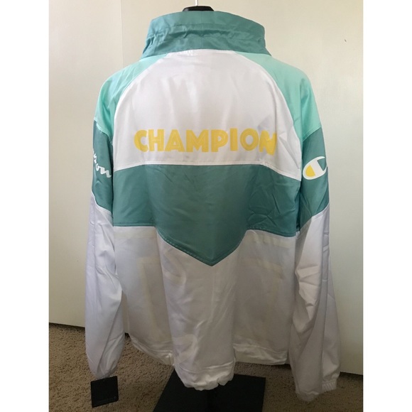 Champion Big C Pullover Jacket Green/White/Yellow - Picture 4 of 8